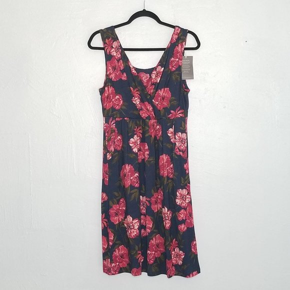 Garnet Hill Dresses & Skirts - Garnet Hill wrap dress sleeveless floral navy M